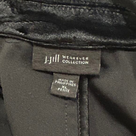 J.Jill Black Velvet Stretch Knit Blazer Jacket Size XL Petite - Picture 8 of 12